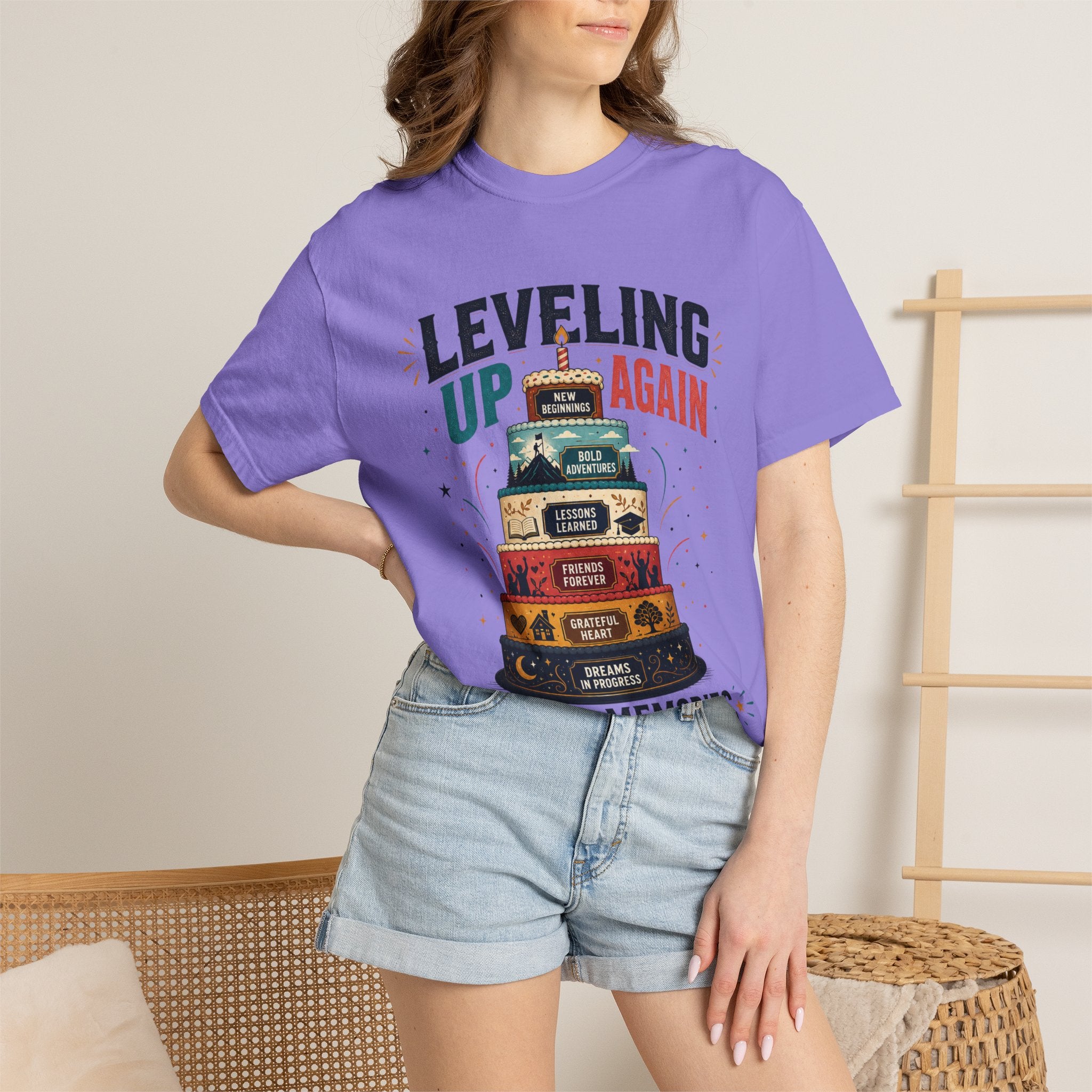 Leveling Up Again T-Shirt — "Making Memories Since Day One" Gamer Birthday Tee
