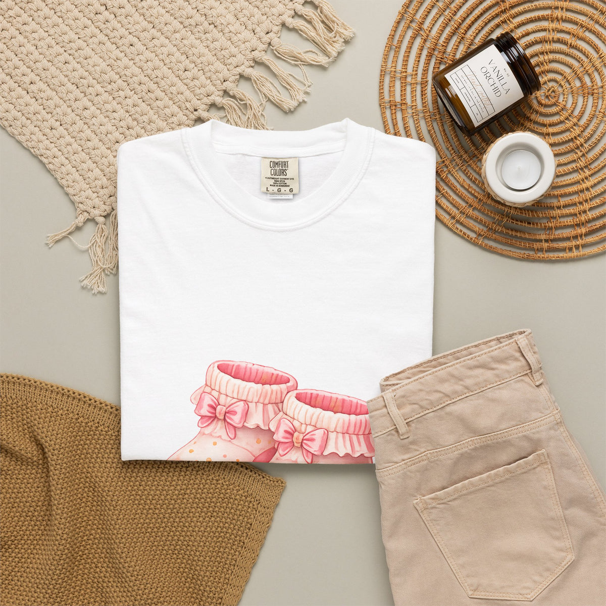 Baby Shower Congrats T-Shirt — Pink Baby Booties "Congratulations!"