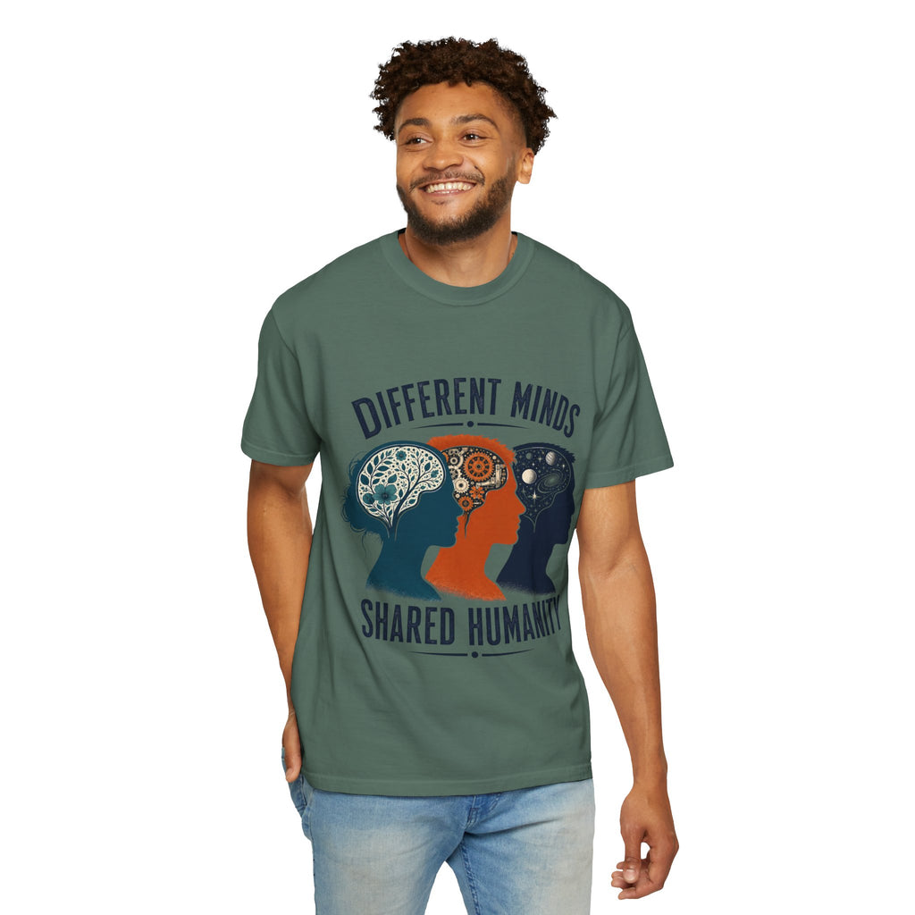 Different Minds Shared Humanity T-Shirt — Unity & Neurodiversity Awareness Tee