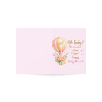 Baby Shower Greeting Cards – Pink Hot Air Balloon Design (Pack of 1, 10, 30, 50)