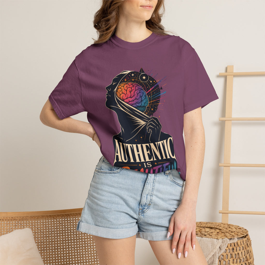 Authentic Is Beautiful Graphic T-Shirt — Pride Rainbow Mind Empowerment Tee