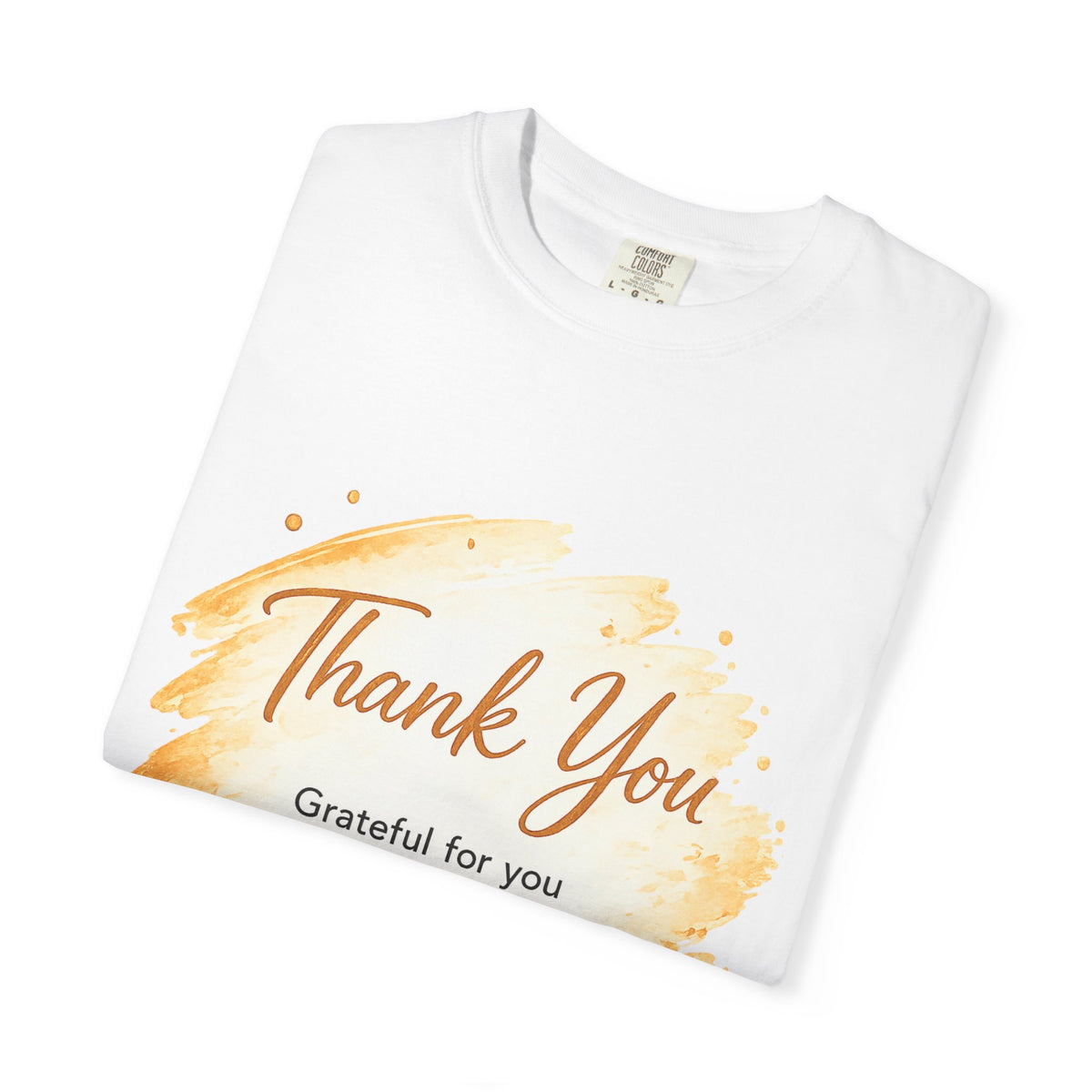 Thank You Gold Watercolor Graphic T-Shirt — Grateful For You Heart Tee