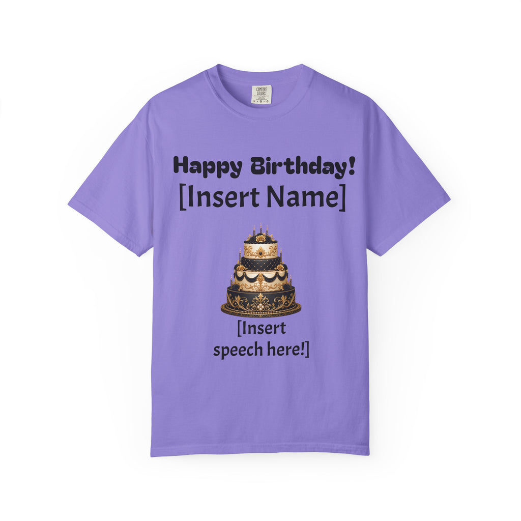 Birthday Cake Personalized T‑Shirt — "Happy Birthday! [Insert Name]" Customizable Tee