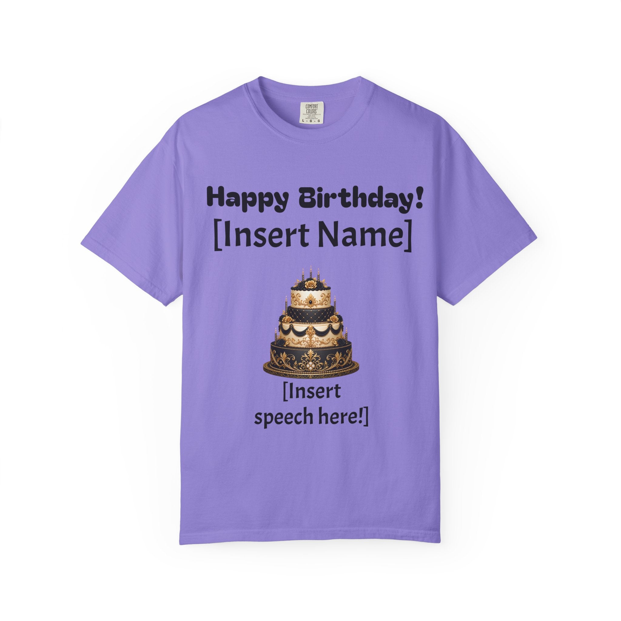 Birthday Cake Personalized T‑Shirt — "Happy Birthday! [Insert Name]" Customizable Tee