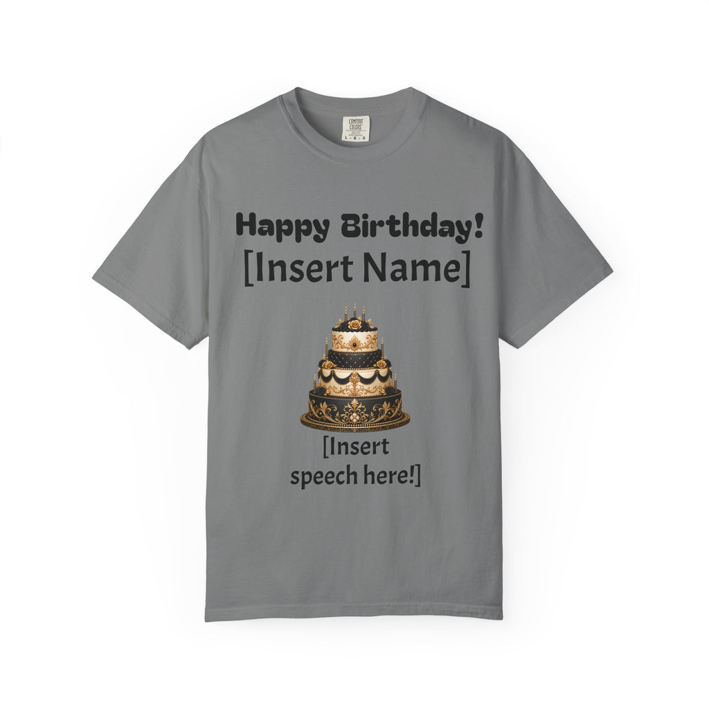 Birthday Cake Personalized T‑Shirt — "Happy Birthday! [Insert Name]" Customizable Tee