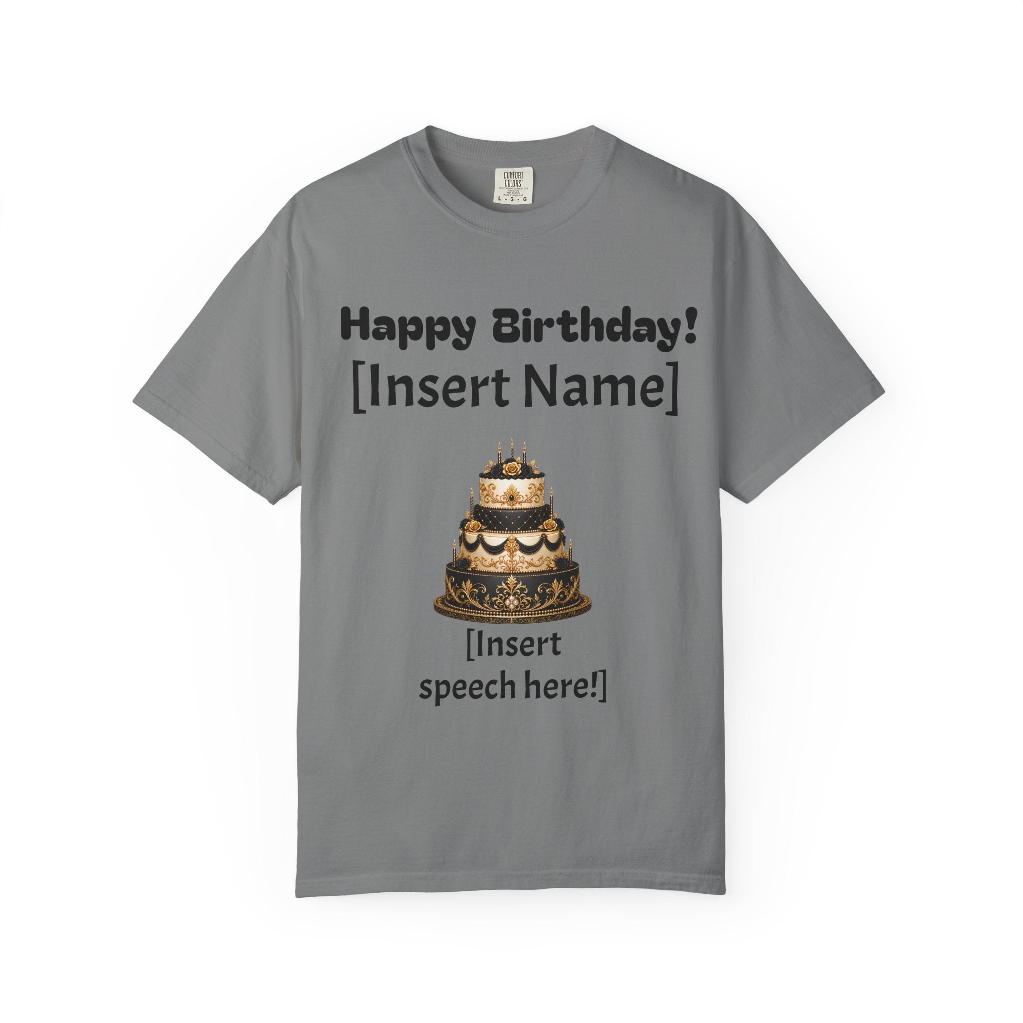 Birthday Cake Personalized T‑Shirt — "Happy Birthday! [Insert Name]" Customizable Tee