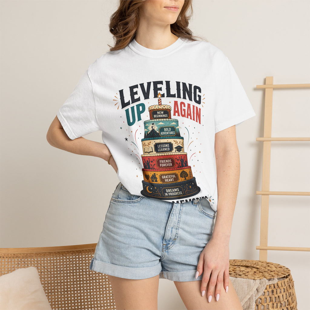 Leveling Up Again T-Shirt — "Making Memories Since Day One" Gamer Birthday Tee