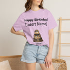 Birthday Cake Personalized T‑Shirt — "Happy Birthday! [Insert Name]" Customizable Tee