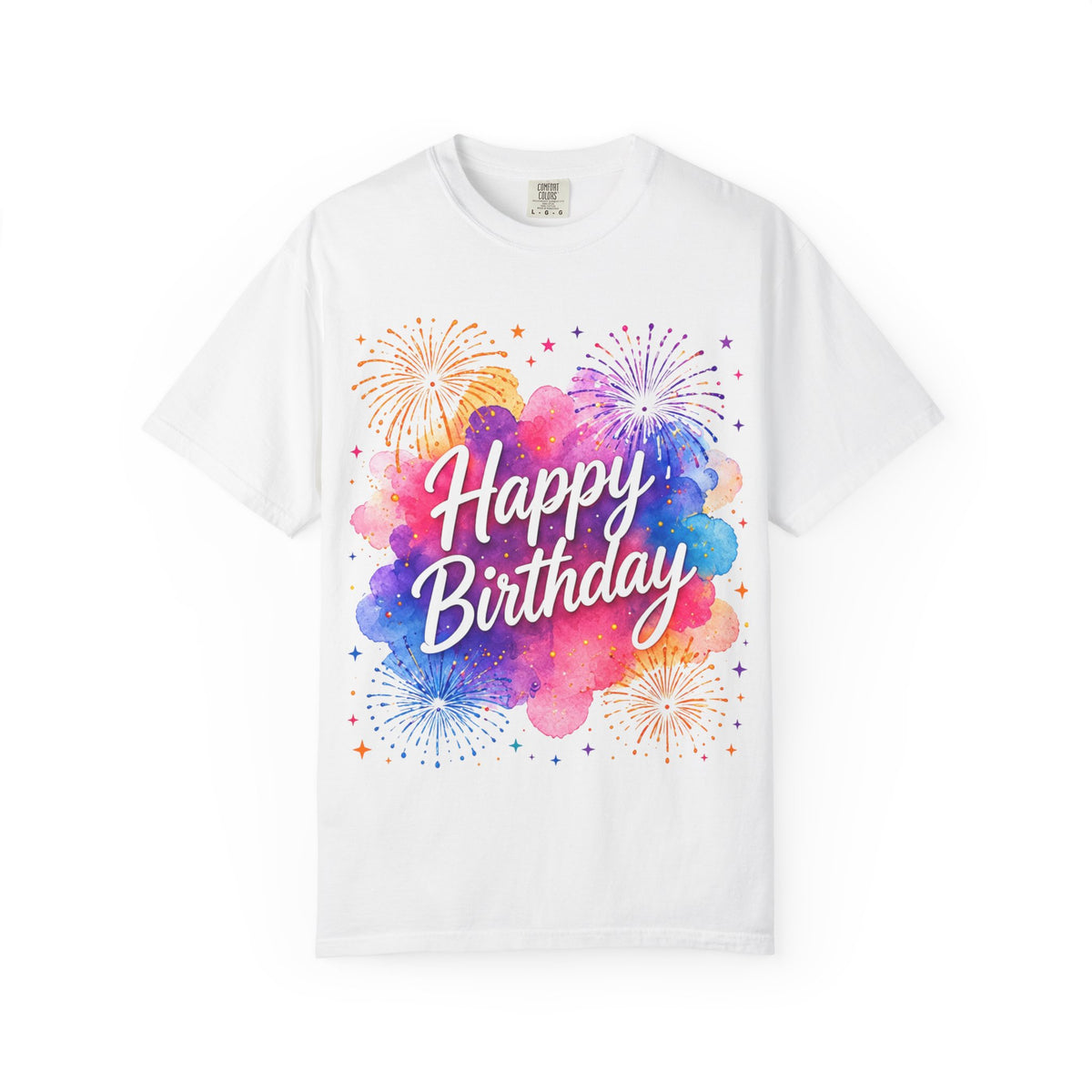 Happy Birthday Watercolor Splash Adult T-Shirt