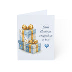 Baby Boy Gift Greeting Card – "Little blessings wrapped up in love" (Single or Pack)