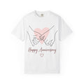 Anniversary Pink Heart T-Shirt — "Happy Anniversary" Couple Pinky Promise Tee