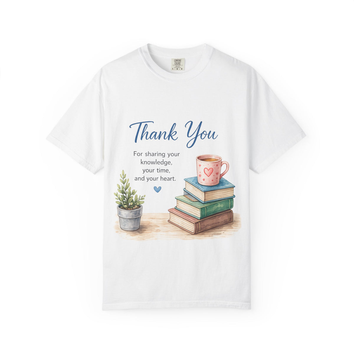 Thank You Teacher T-Shirt — Appreciation Gift Tee with Books & Mug Design