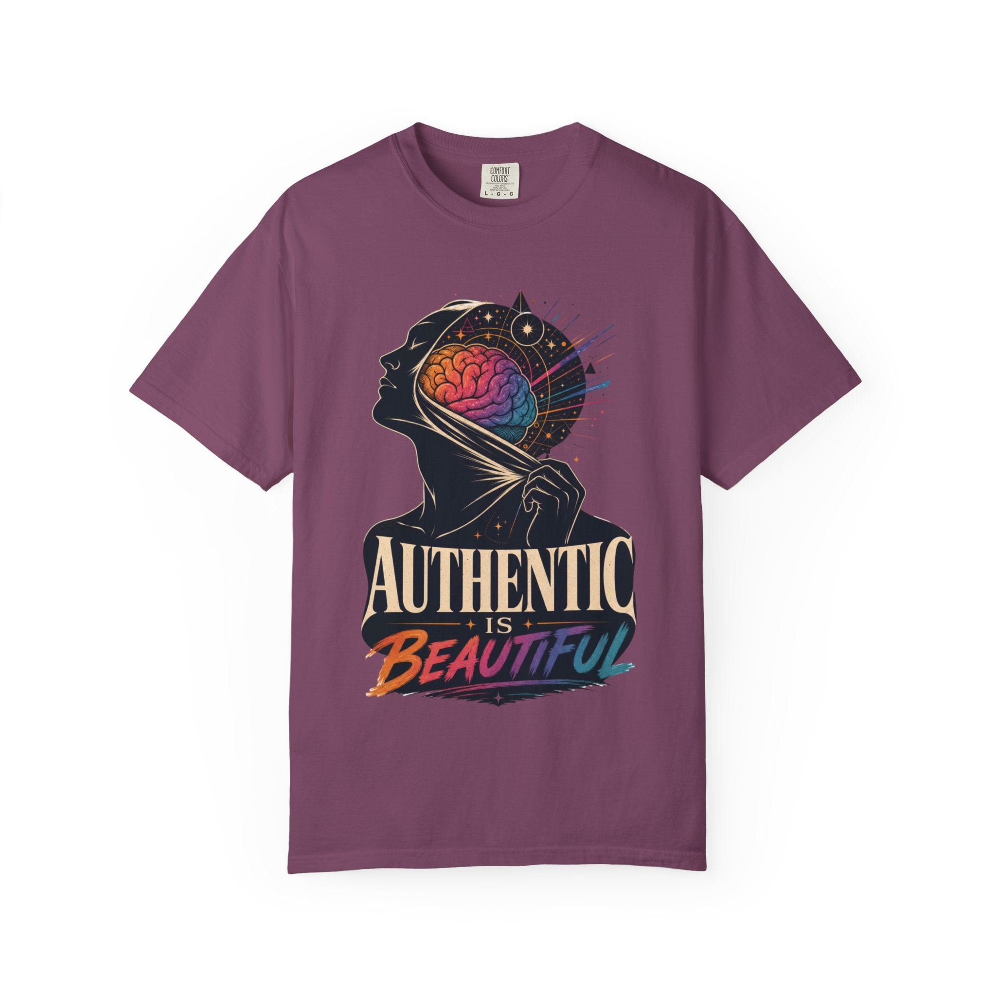 Authentic Is Beautiful Graphic T-Shirt — Pride Rainbow Mind Empowerment Tee