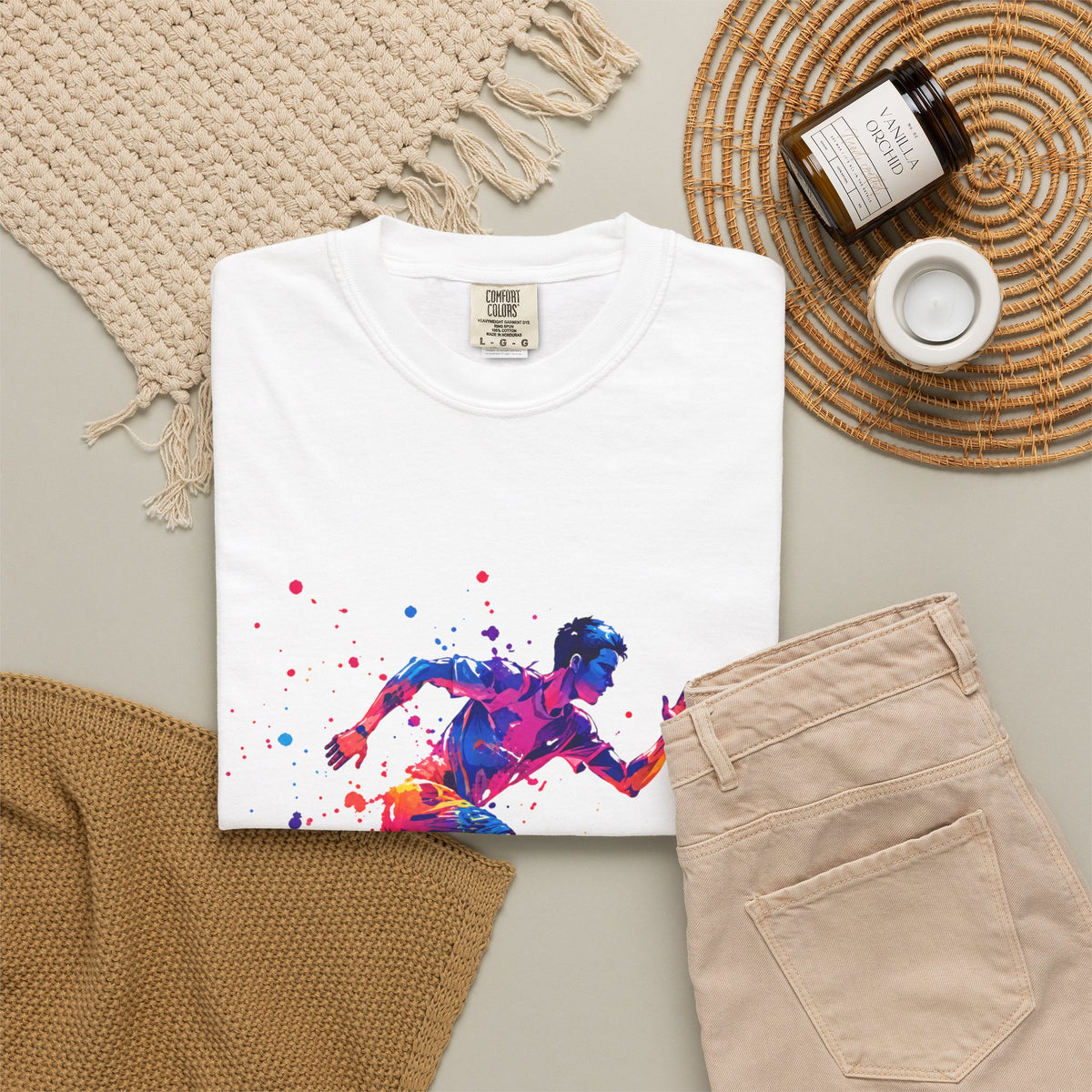 Happy Birthday Runner Adult T-Shirt — Colorful Athletic Birthday Tee
