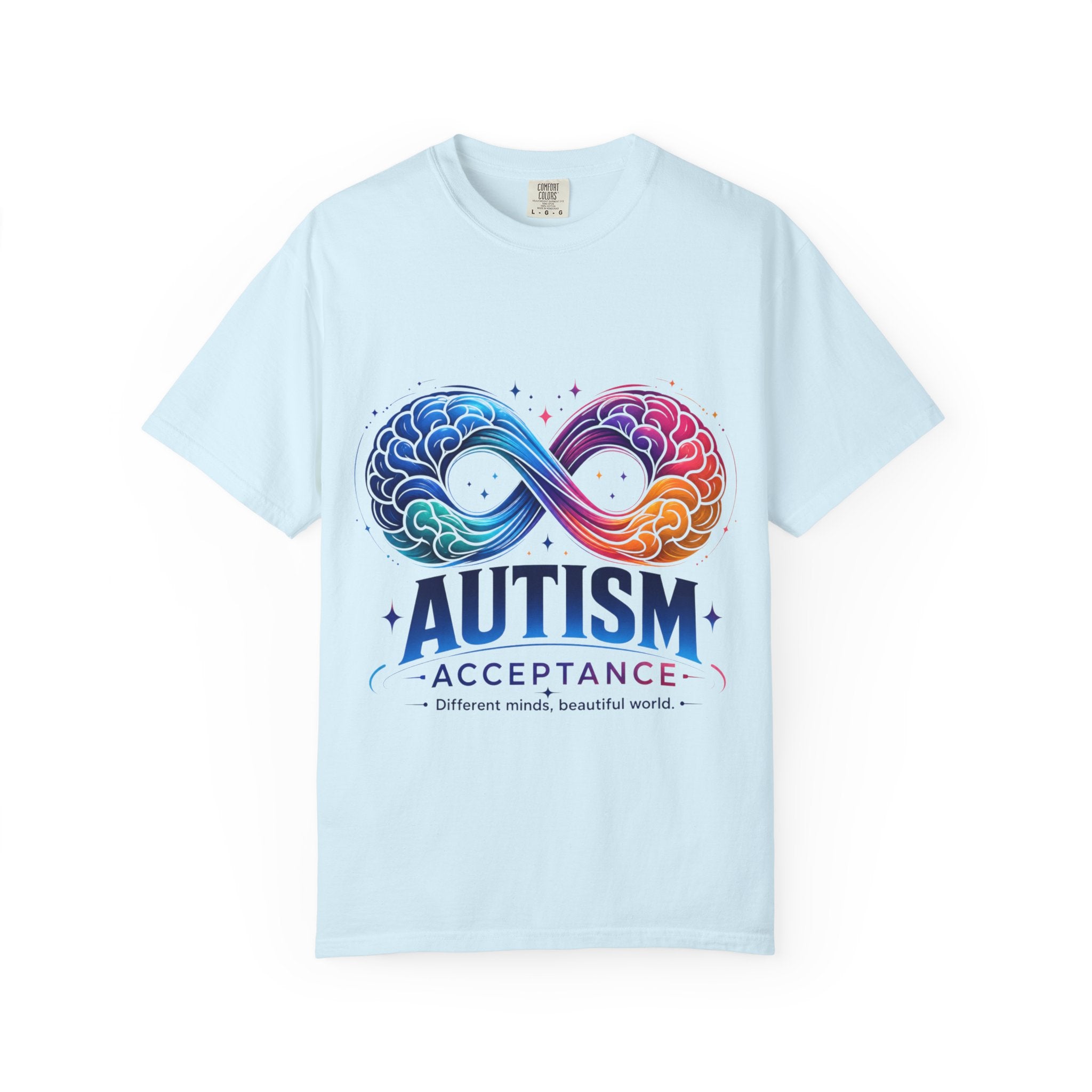 Autism Acceptance T-Shirt — Infinity Puzzle Rainbow Design