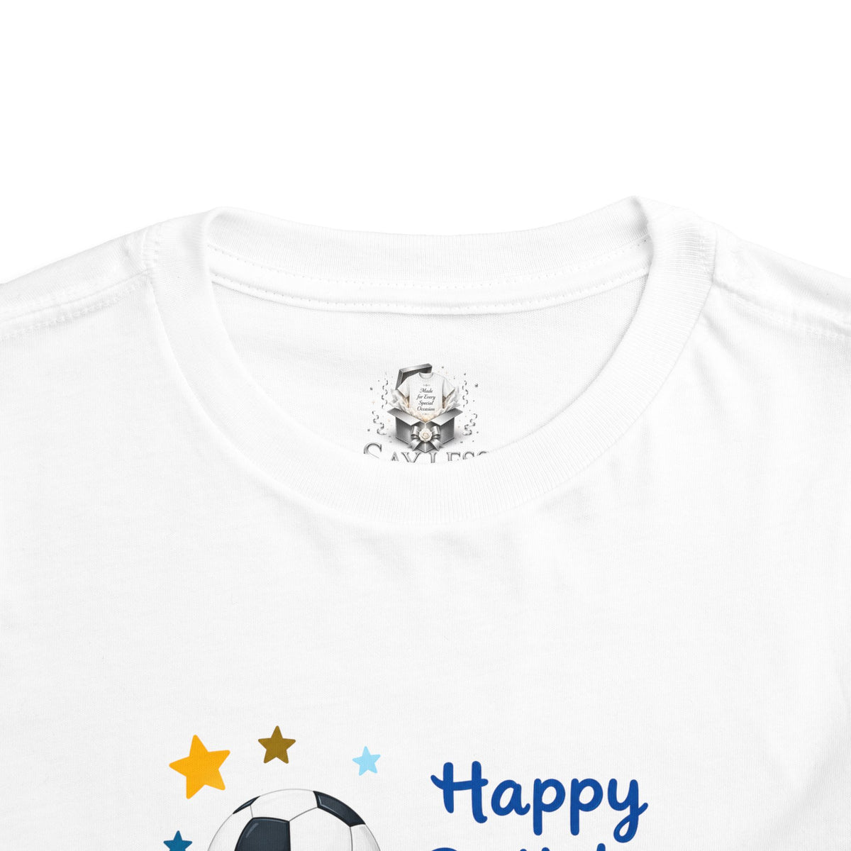 Toddler Tee — "Happy Birthday" Sports Ball Design with Quote