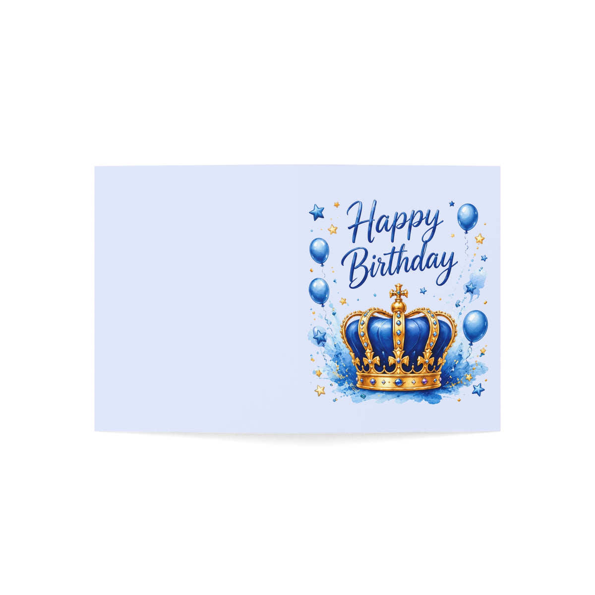 Happy Birthday Crown Greeting Cards - Blue Royalty Birthday Card Pack (1/10/30/50)