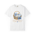 Baby Shower Congratulations T-Shirt — Blue Teddy Basket Newborn Gift