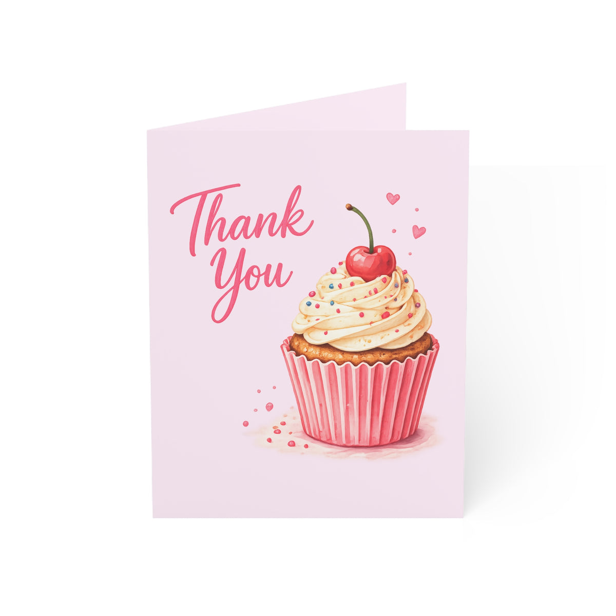 Thank You Greeting Card — Cute Cupcake Design (Single or Bulk Packs)