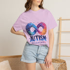 Autism Acceptance T-Shirt — Infinity Puzzle Rainbow Design