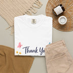 Thank You Floral T-Shirt — Watercolor Wildflower & Butterflies Gift Tee