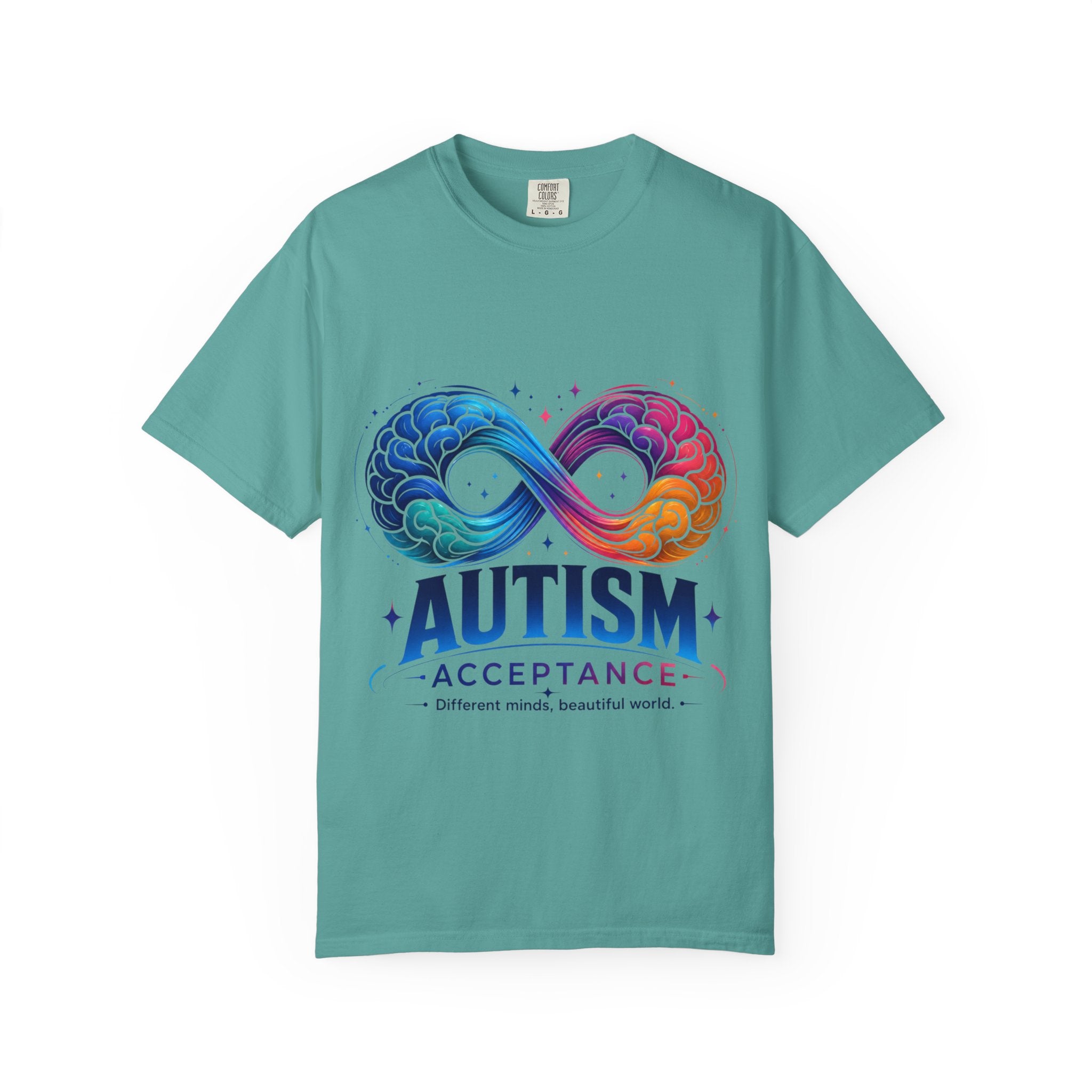 Autism Acceptance T-Shirt — Infinity Puzzle Rainbow Design