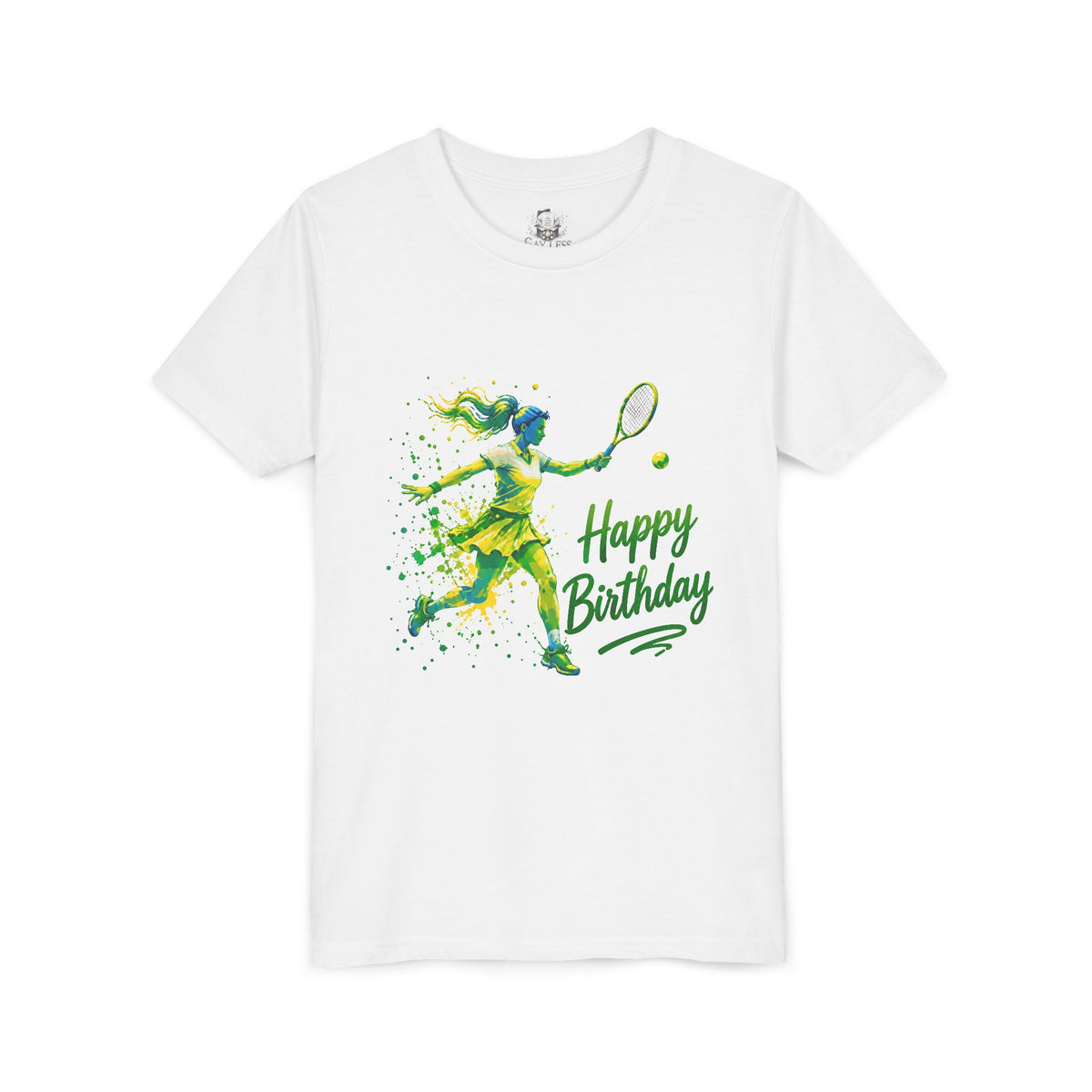 Youth Tennis 'Happy Birthday' Tee — Girls' Birthday Tennis Shirt