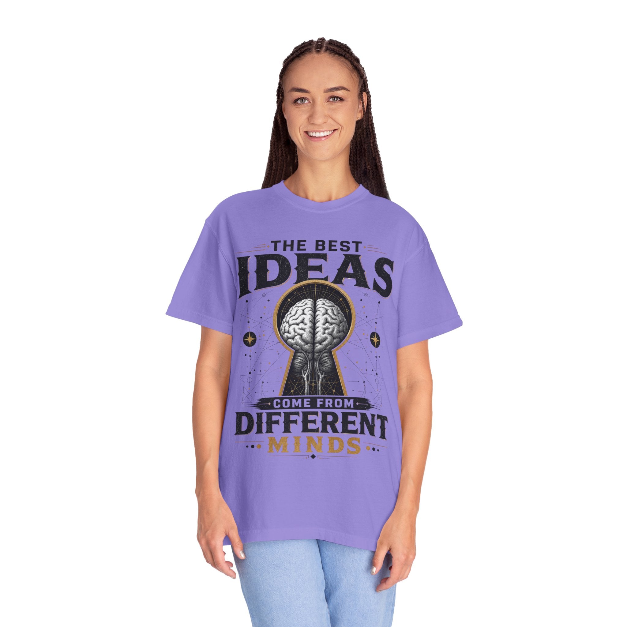 T-Shirt — "The Best Ideas Come From Different Minds" Graphic Tee