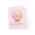 Baby Girl Congratulations Card — "It's a GIRL!" Newborn Greeting Card (Single or Bulk)