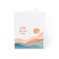 Miss You Greeting Card — "Wish You Were Here" Watercolor Sunset Note Card (Single or Bulk Packs)