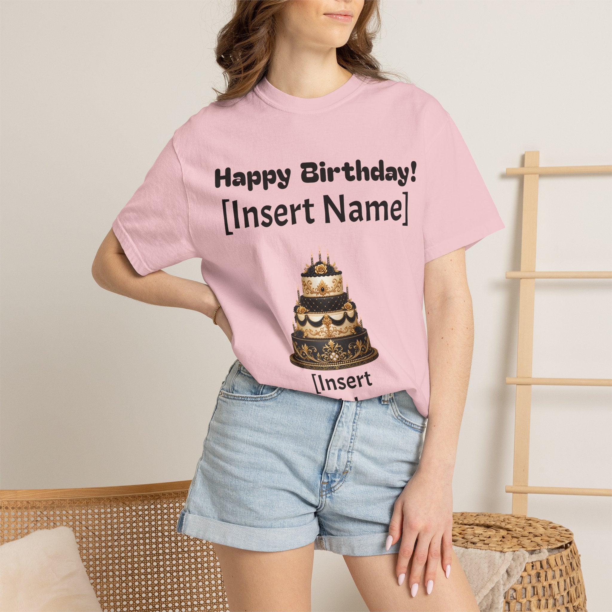 Birthday Cake Personalized T‑Shirt — "Happy Birthday! [Insert Name]" Customizable Tee