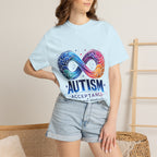 Autism Acceptance T-Shirt — Infinity Puzzle Rainbow Design