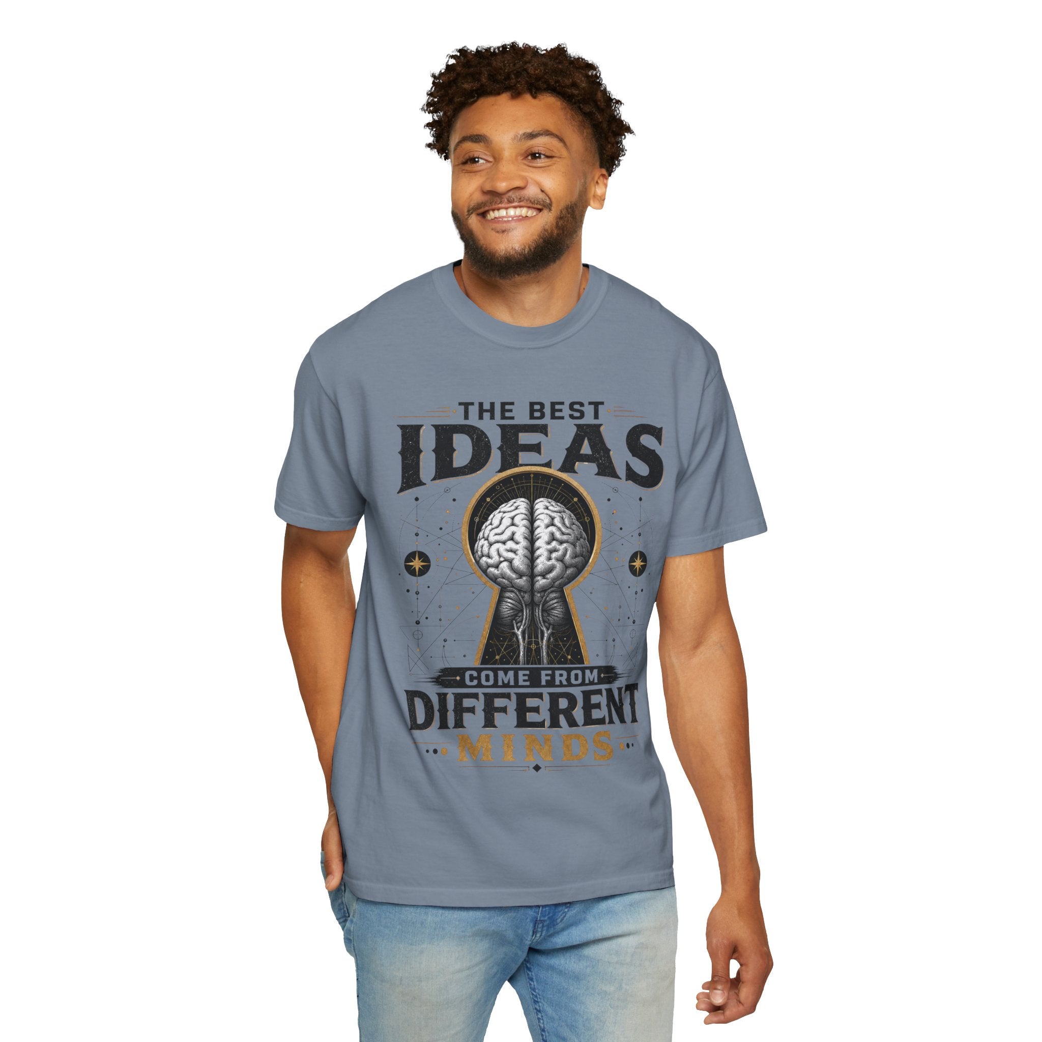 T-Shirt — "The Best Ideas Come From Different Minds" Graphic Tee