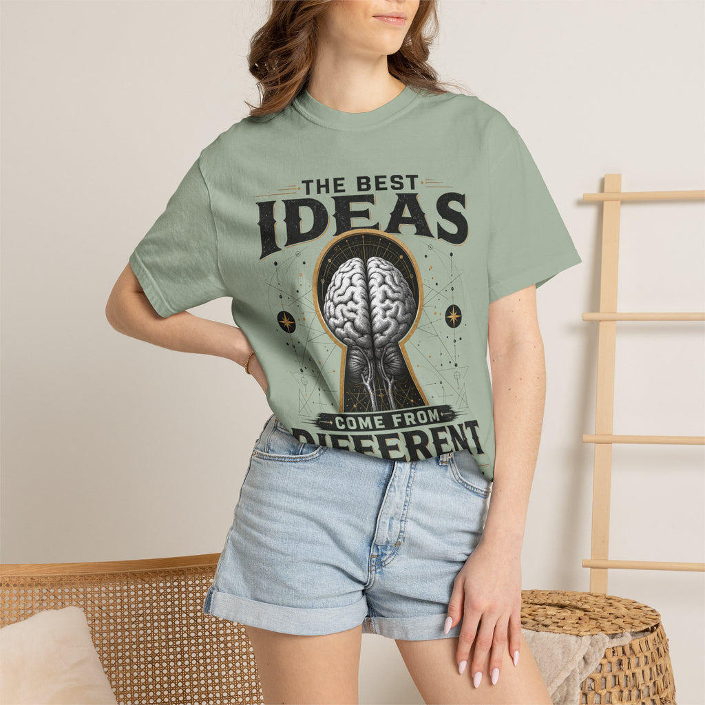 T-Shirt — "The Best Ideas Come From Different Minds" Graphic Tee