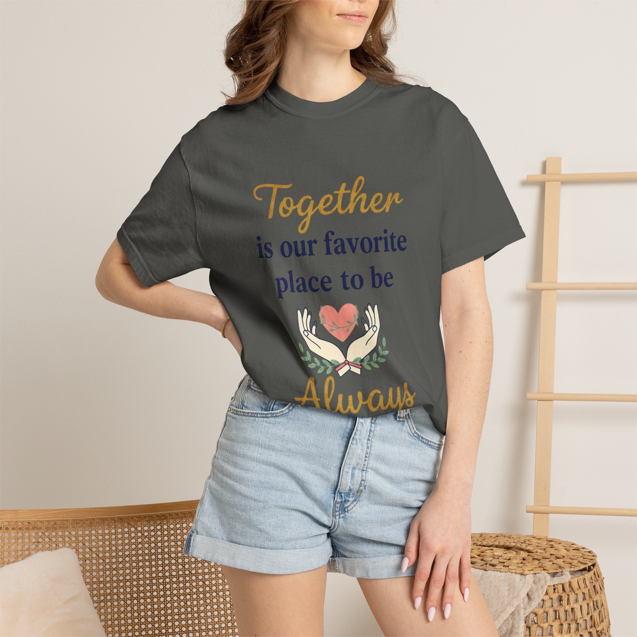Together Is Our Favorite Place To Be - Romantic Heart T-Shirt