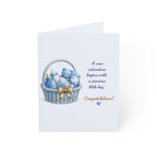 Baby Boy Congratulations Greeting Card — "A new adventure begins with a precious little boy" (Pack of 1/10/30/50)