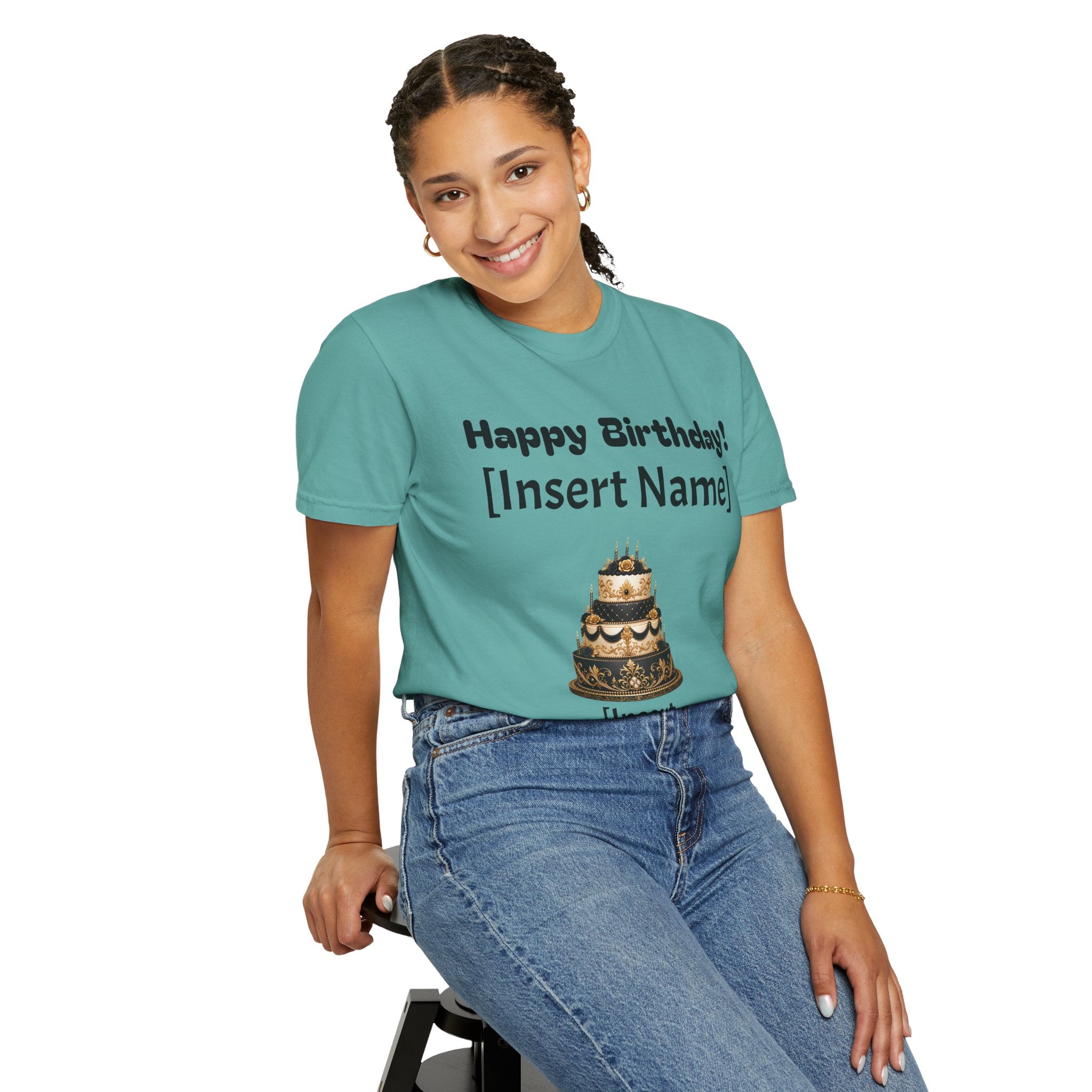 Birthday Cake Personalized T‑Shirt — "Happy Birthday! [Insert Name]" Customizable Tee