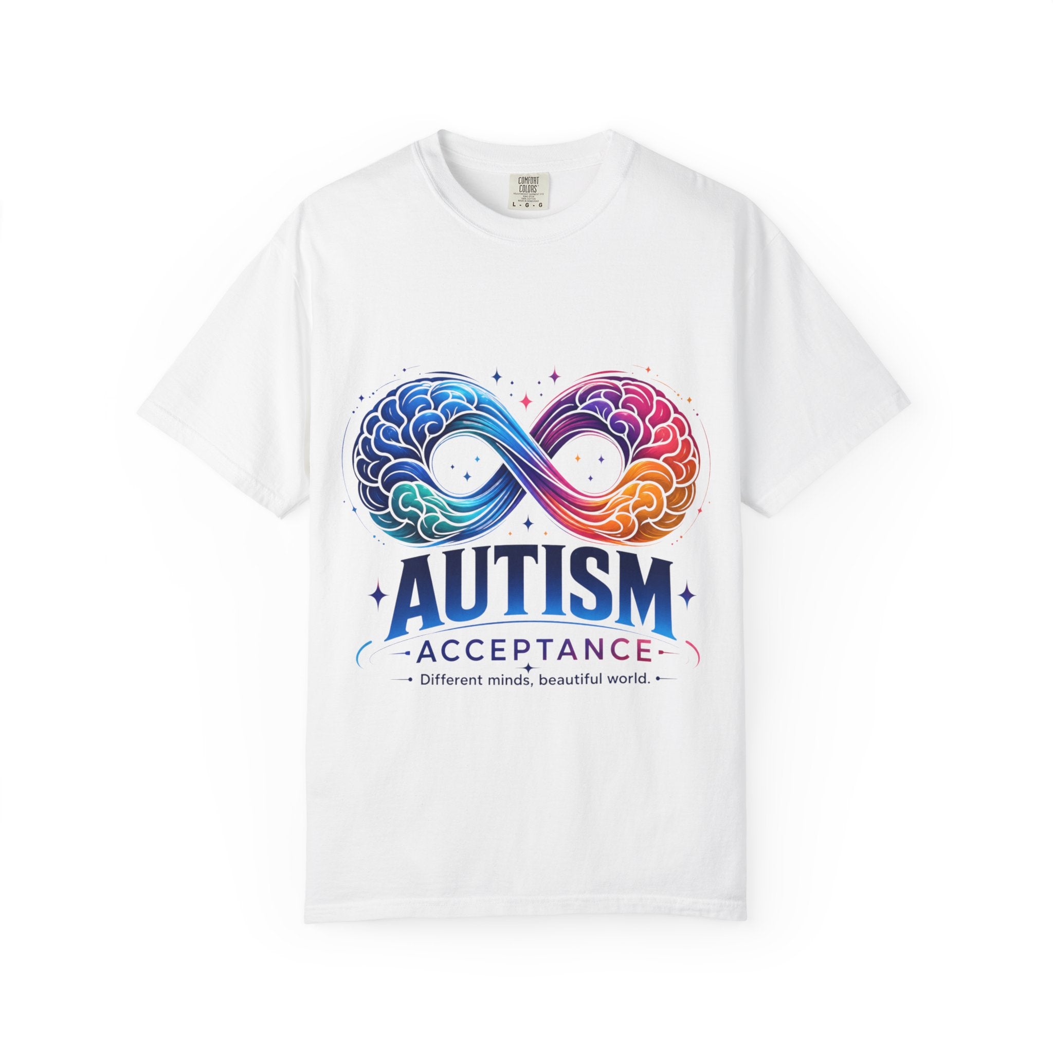 Autism Acceptance T-Shirt — Infinity Puzzle Rainbow Design