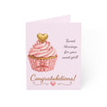 Cupcake Congratulations Greeting Card — Sweet Blessings Card for Girls (1/10/30/50 pcs)
