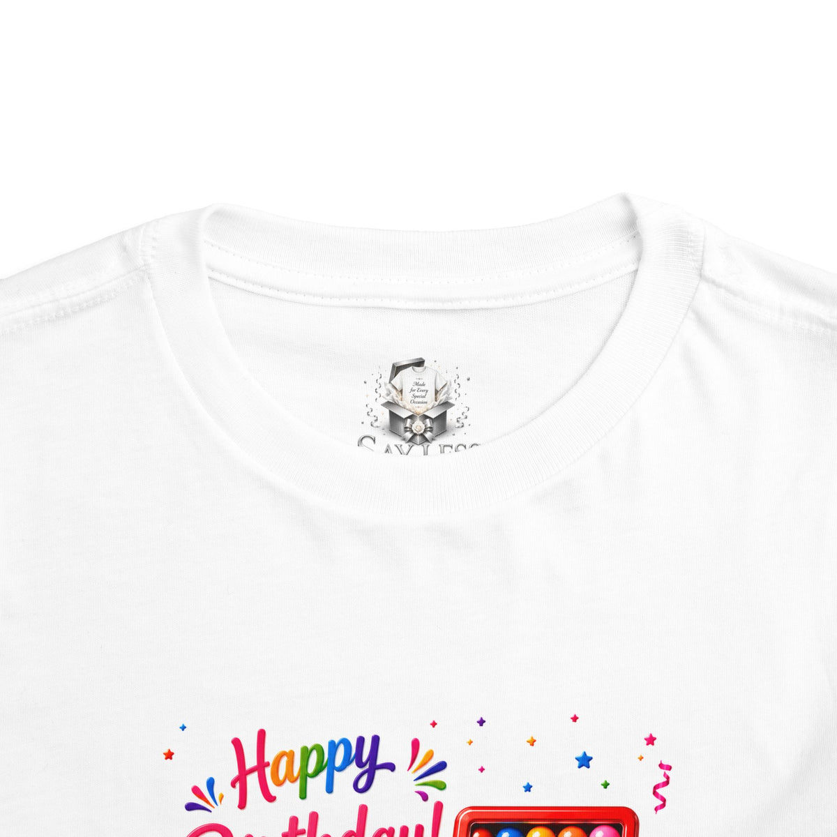 5th Birthday Toddler Tee - "Happy Birthday" Gumball Machine Design