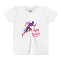 Youth Runner "Happy Birthday" Tee – Colorful Athlete Birthday Shirt