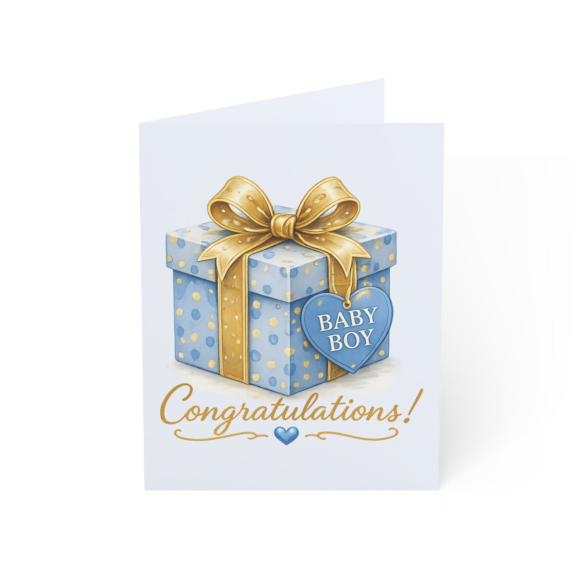 Baby Boy Congratulations Greeting Card — Newborn Shower Card (Pack of 1/10/30/50)