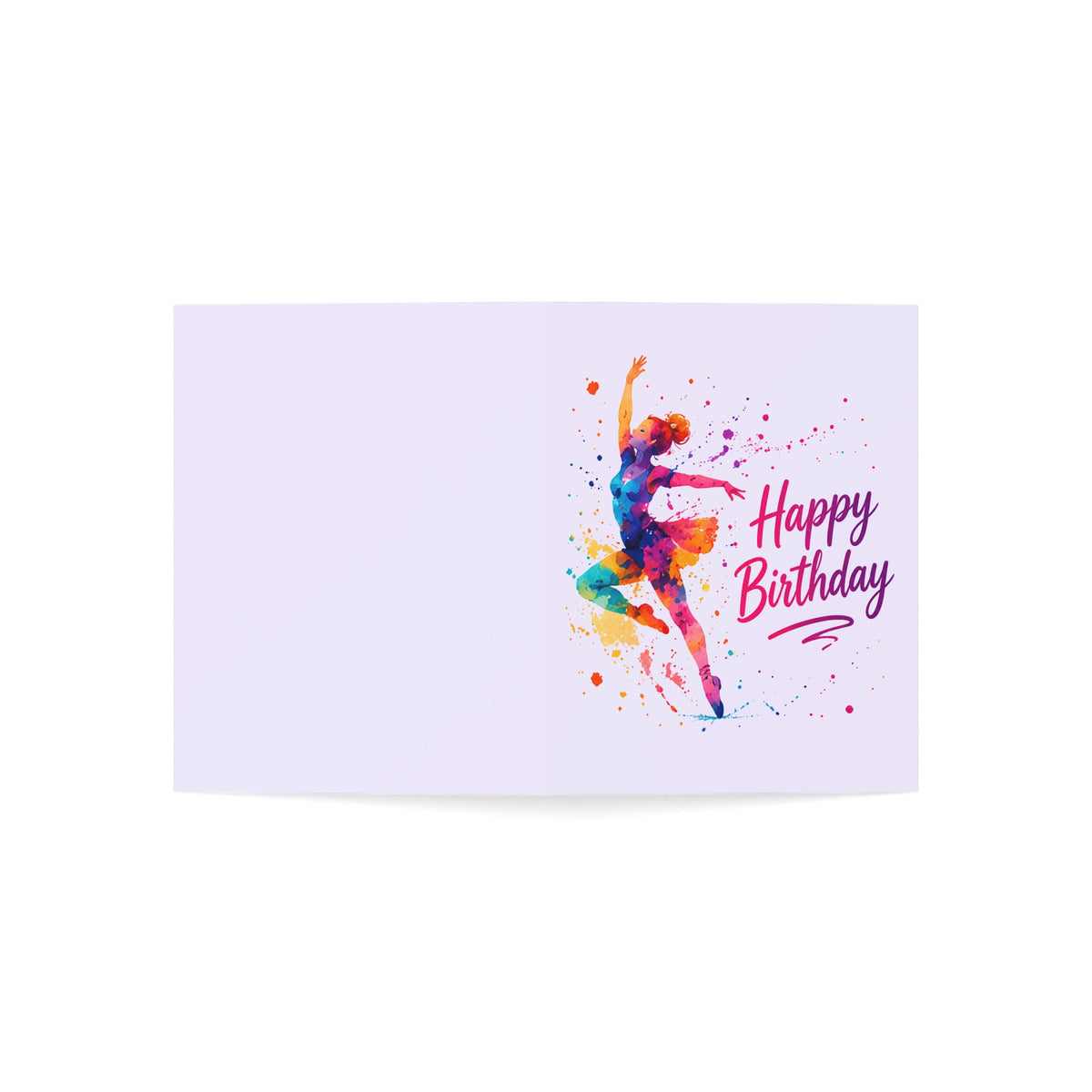 Happy Birthday Dancer Greeting Card — Colorful Ballet Birthday Card (1/10/30/50 pcs)