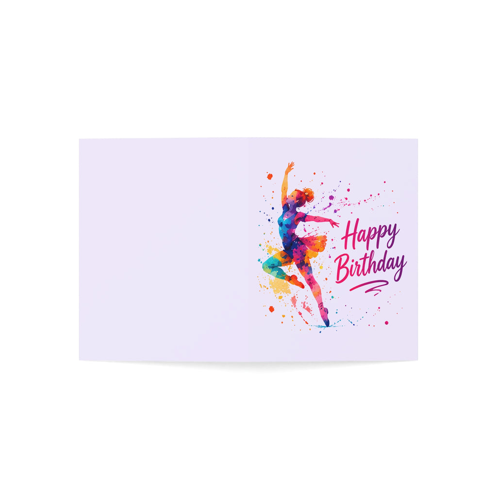 Happy Birthday Dancer Greeting Card — Colorful Ballet Birthday Card (1/10/30/50 pcs)