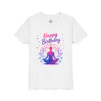 Happy Birthday Yoga Kid Tee — Youth Meditation Birthday T-Shirt