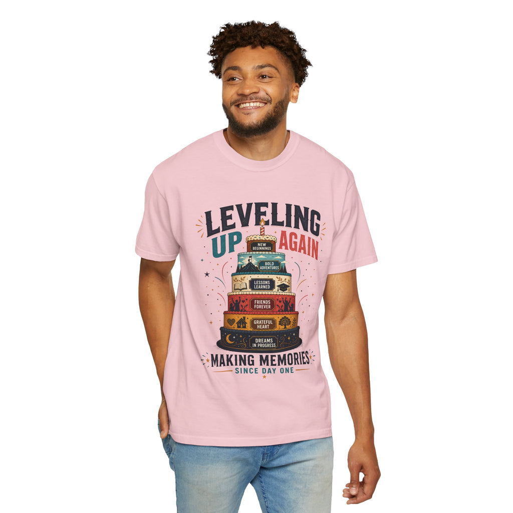 Leveling Up Again T-Shirt — "Making Memories Since Day One" Gamer Birthday Tee