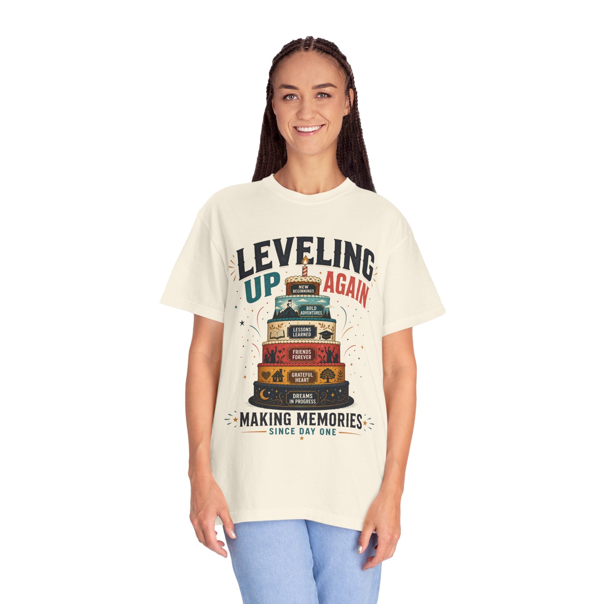 Leveling Up Again T-Shirt — "Making Memories Since Day One" Gamer Birthday Tee