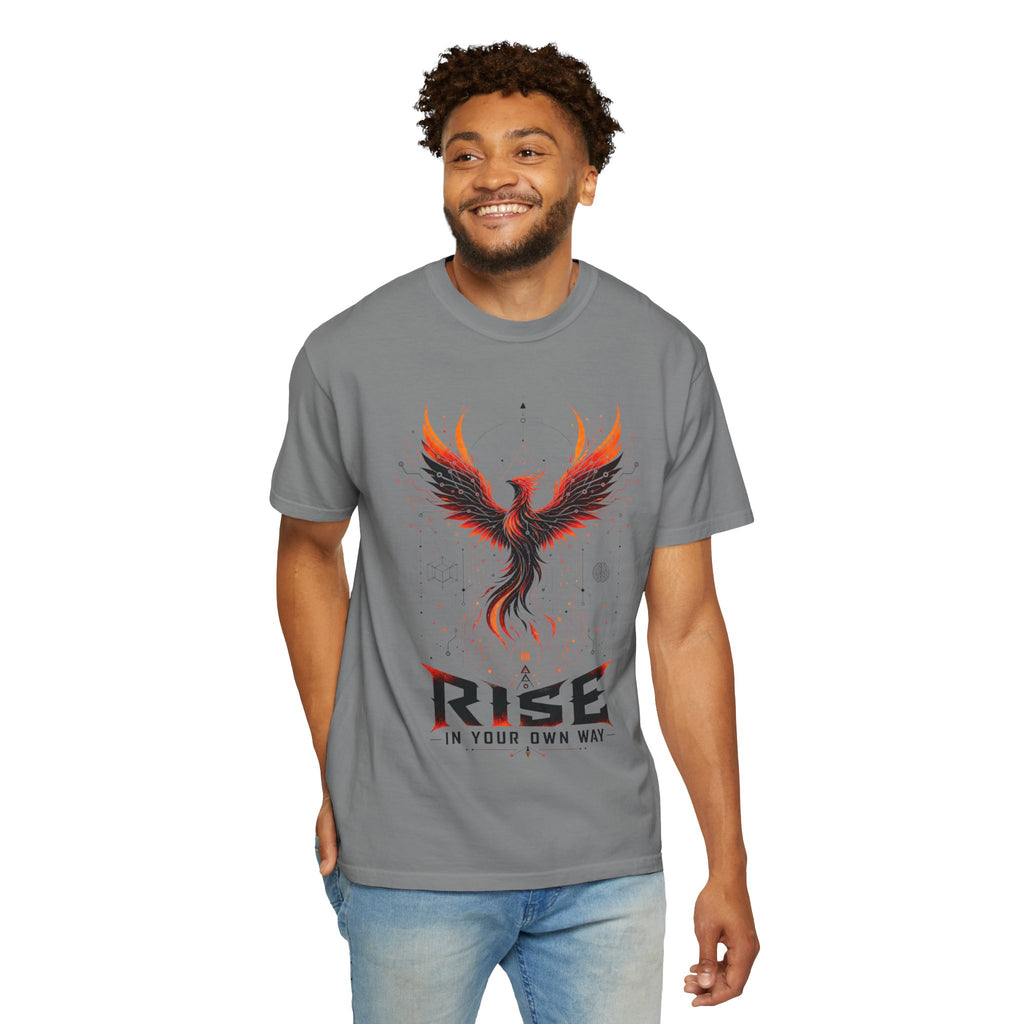 Phoenix Rise T-Shirt — "Rise In Your Own Way" Inspirational Graphic Tee