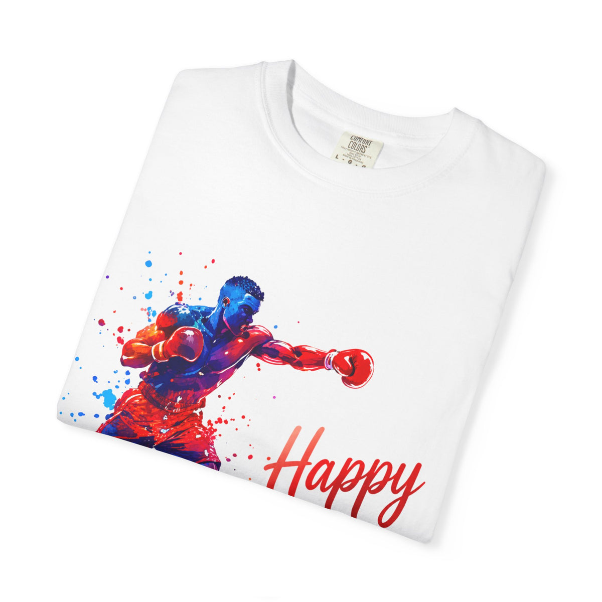 Boxer Birthday Adult T-Shirt — Watercolor Boxing Happy Birthday Tee