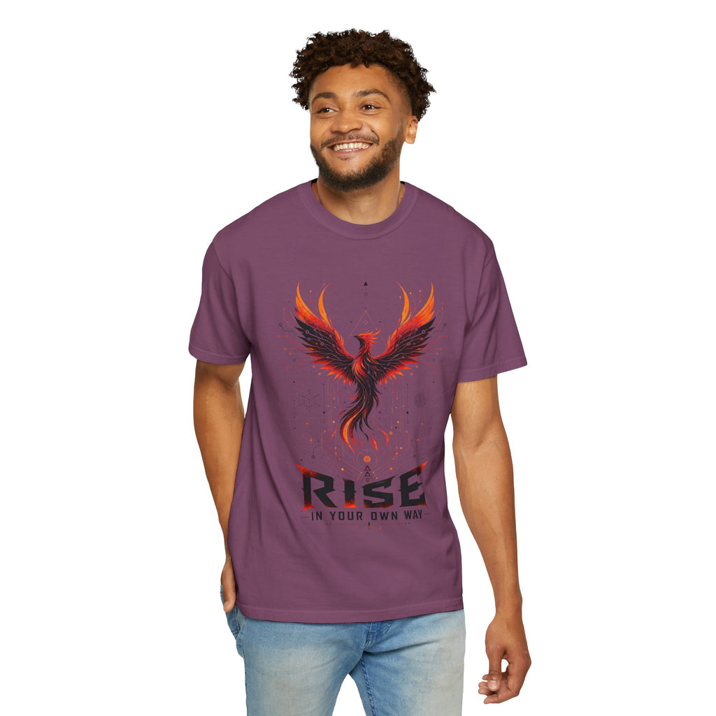 Phoenix Rise T-Shirt — "Rise In Your Own Way" Inspirational Graphic Tee